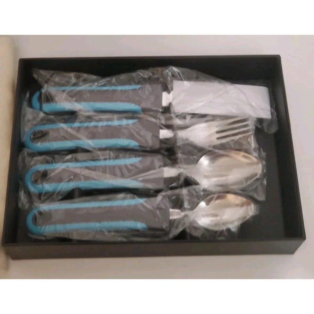 Bunmo Weighted Adaptive Utensils Handicapped Arthritis Weak Grip Parkinson's 4Pk